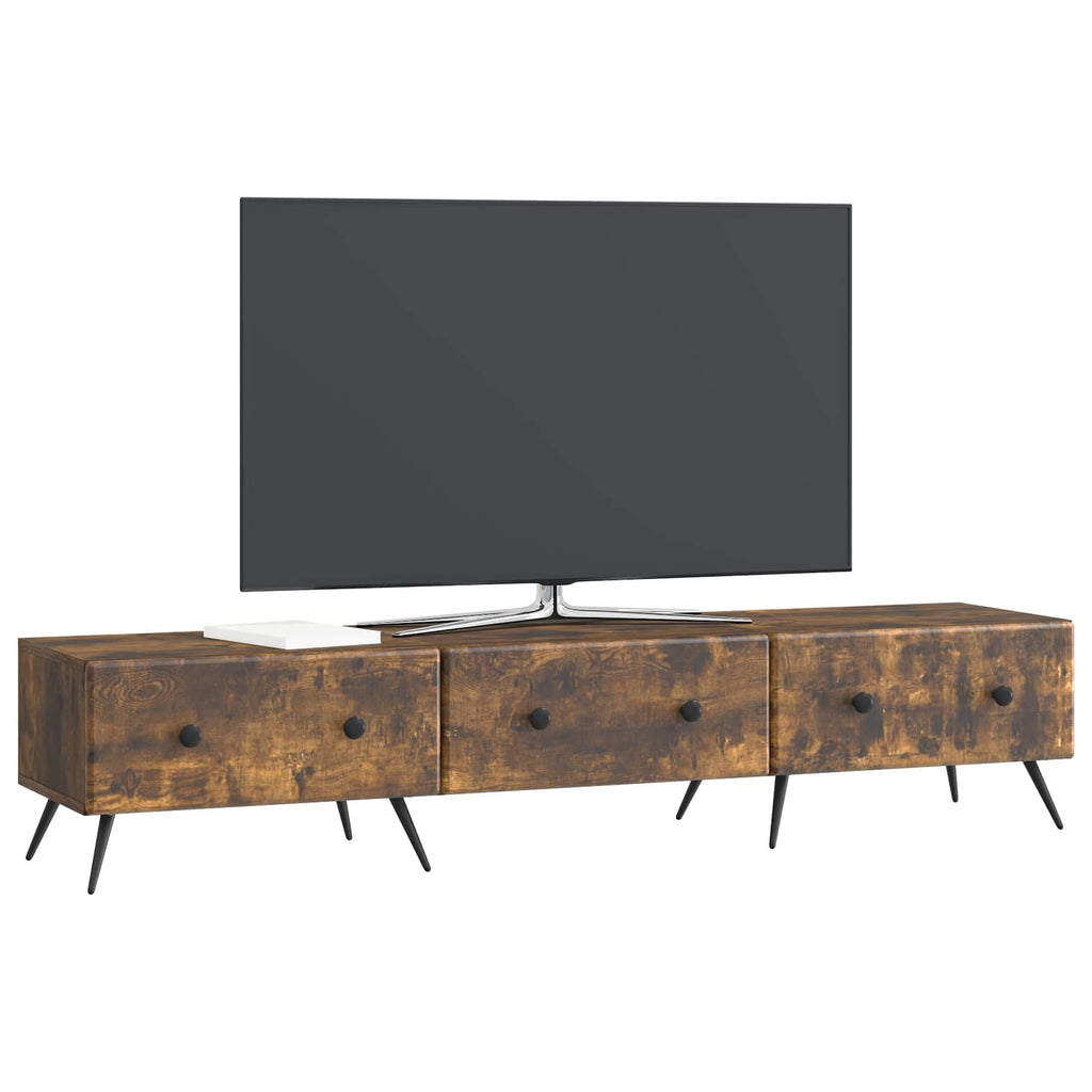 vidaXL Szafka pod telewizor z szufladą Dąb wędzony 147 x 34,5 x 30 cm