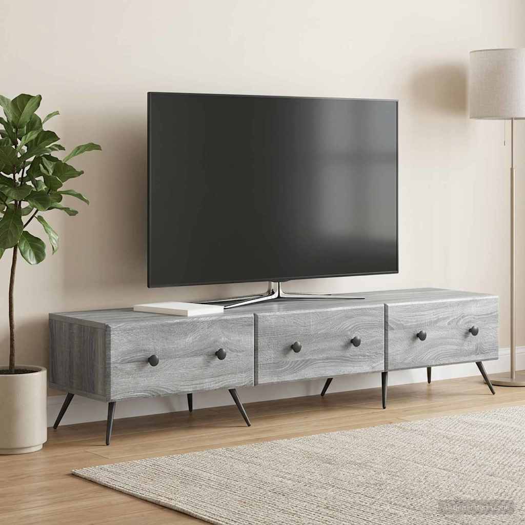 vidaXL Szafka pod telewizor z szufladą Szary Sonoma 147 x 34,5 x 30 cm