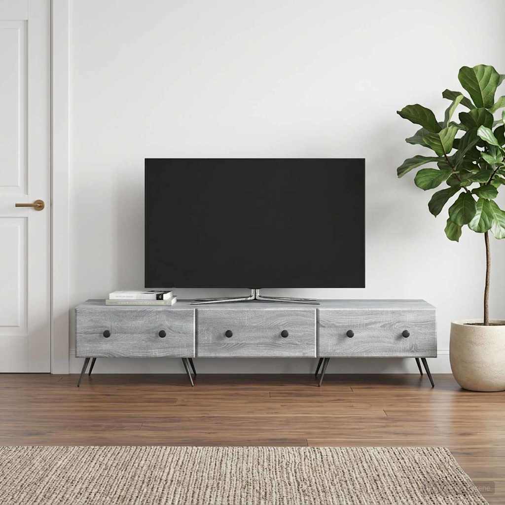 vidaXL Szafka pod telewizor z szufladą Szary Sonoma 147 x 34,5 x 30 cm