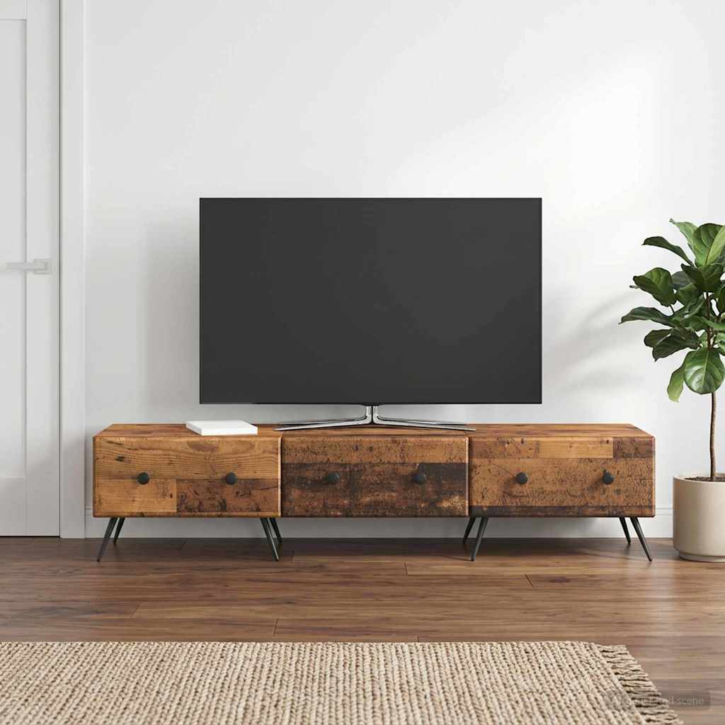 vidaXL Szafka pod telewizor z szufladą Stare drewno 147 x 34,5 x 30 cm