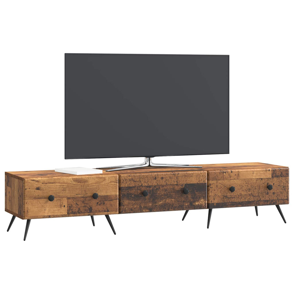 vidaXL Szafka pod telewizor z szufladą Stare drewno 147 x 34,5 x 30 cm