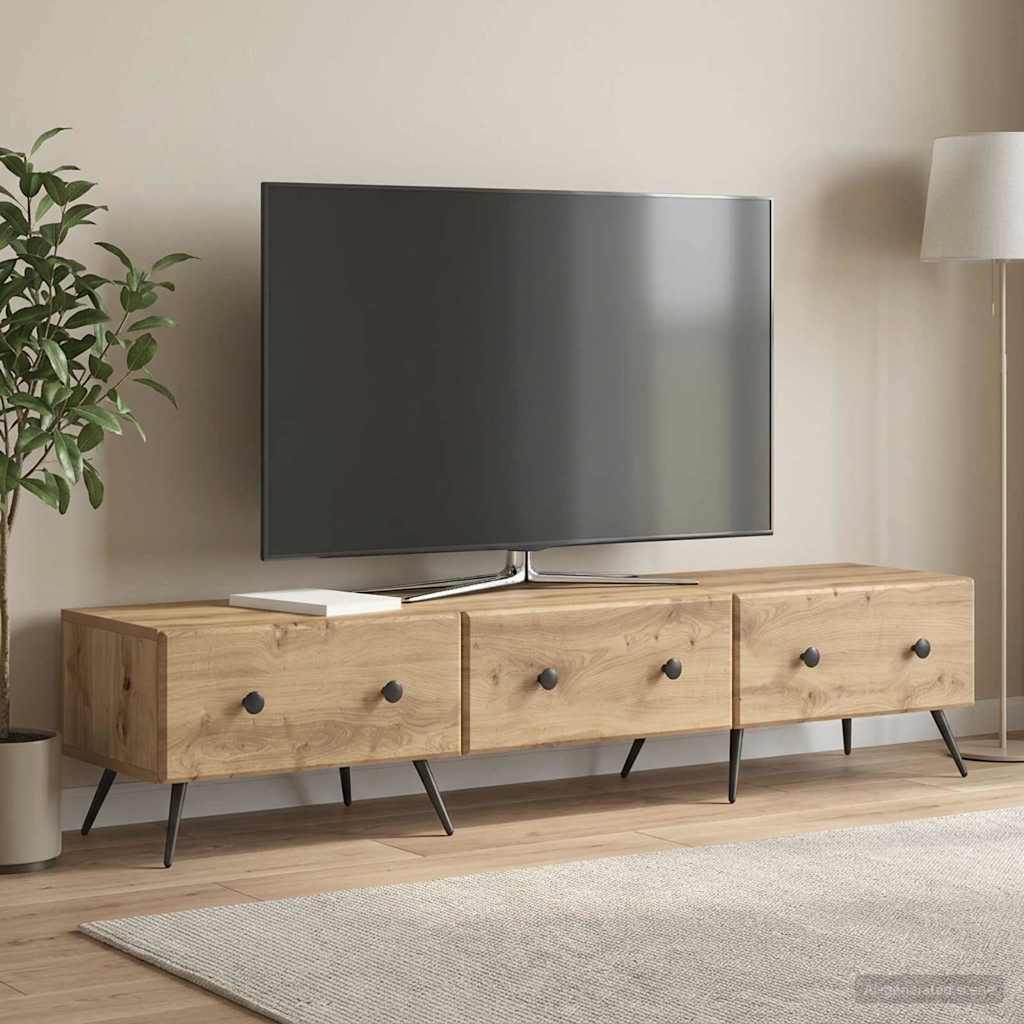 vidaXL Szafka pod telewizor 147 x 34,5 x 30 cm Dąb artisan