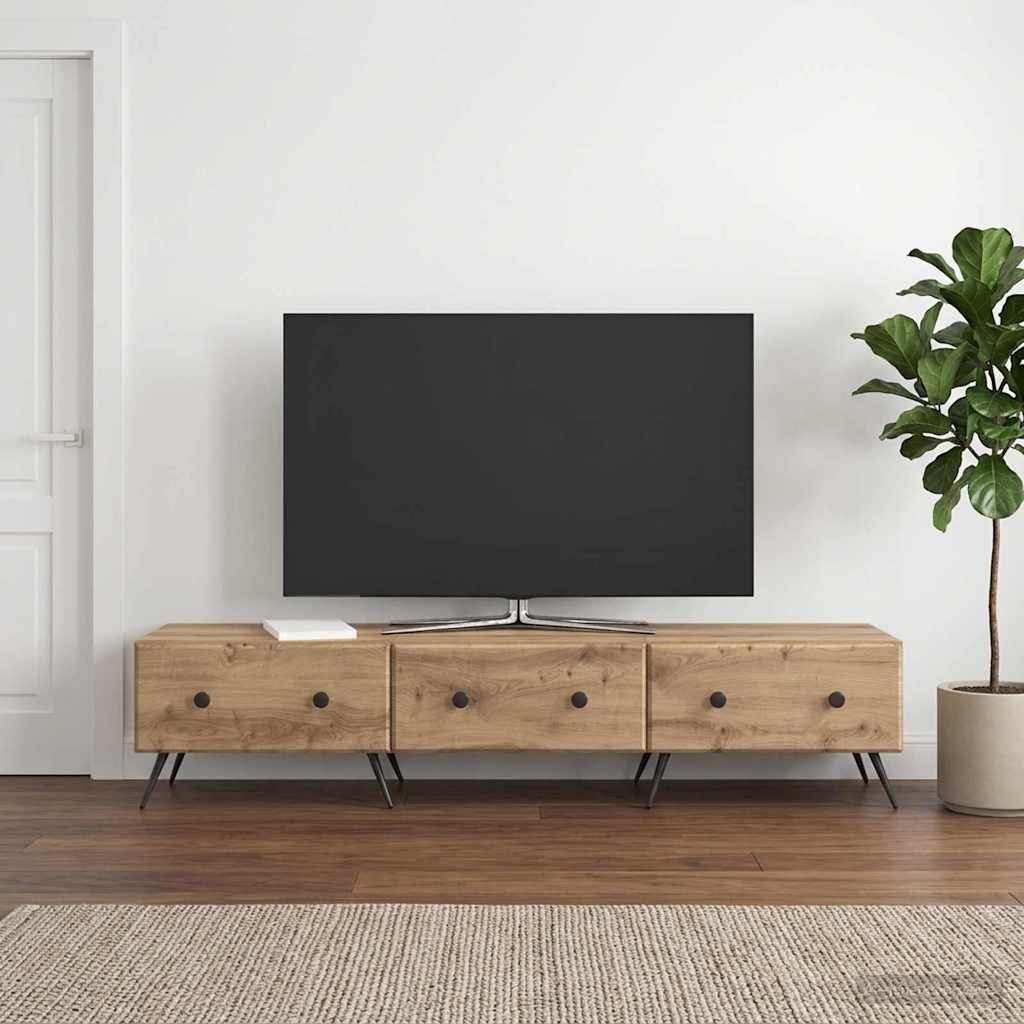 vidaXL Szafka pod telewizor 147 x 34,5 x 30 cm Dąb artisan