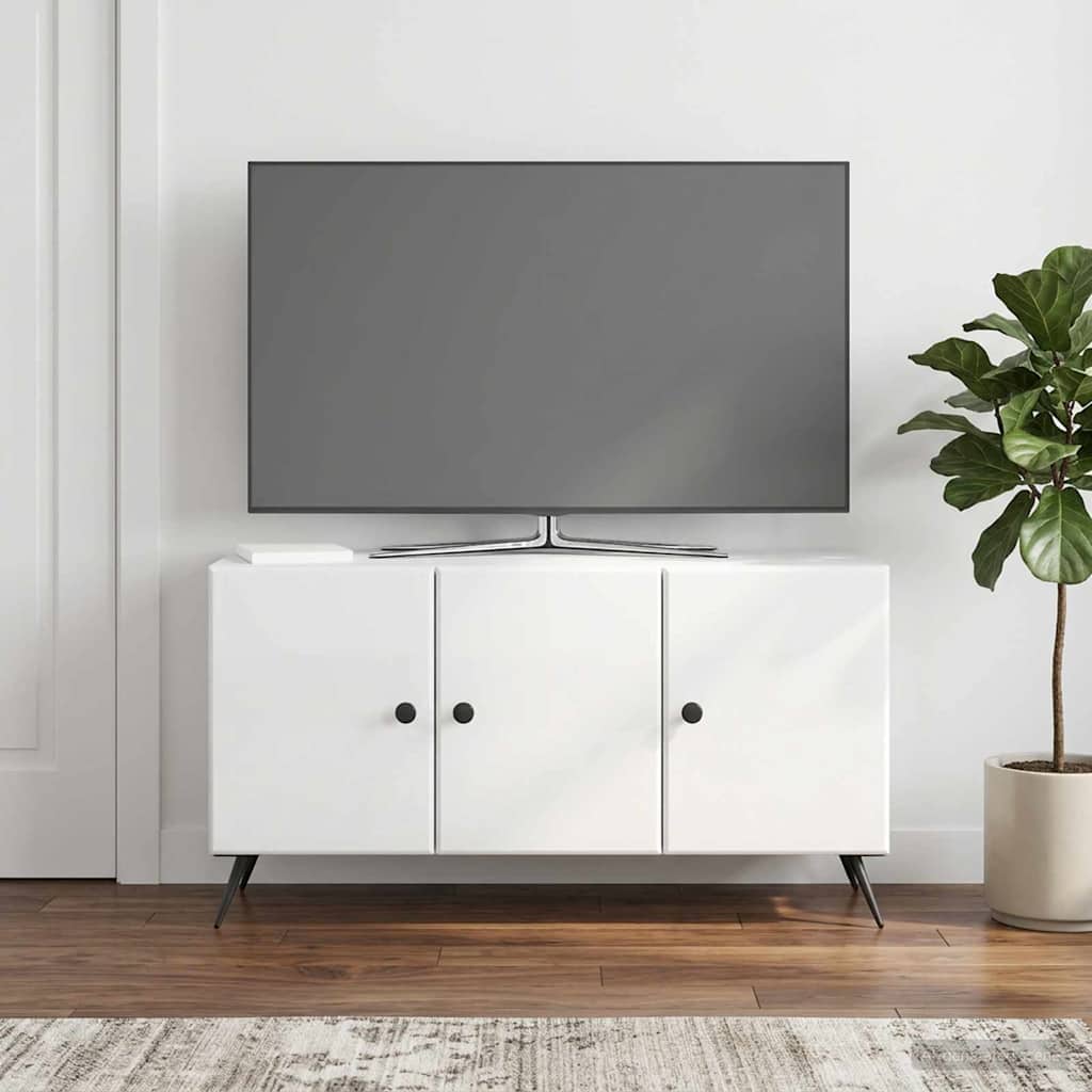 vidaXL Szafka pod telewizor Biały wysoki połysk 99 x 34,5 x 50 cm
