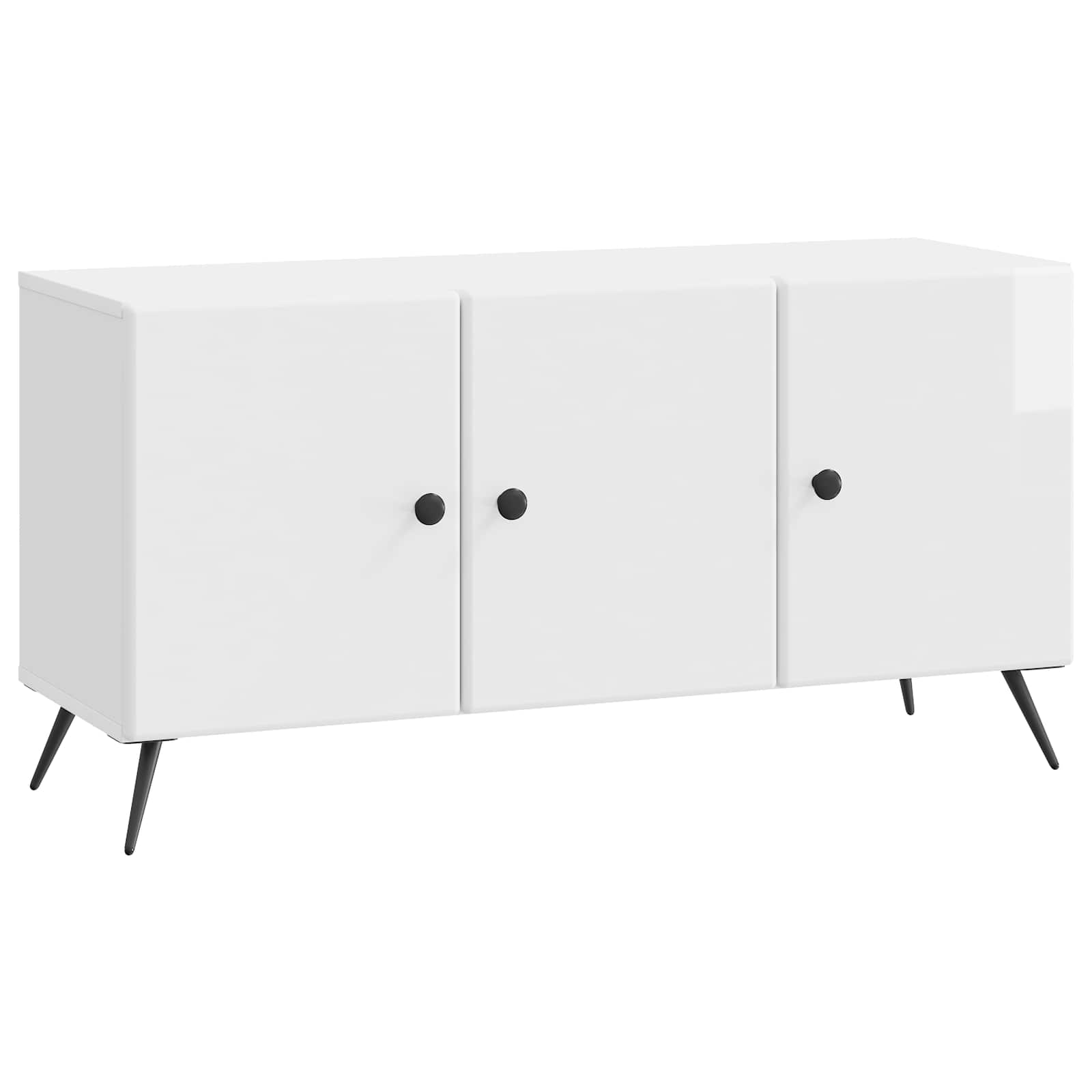 vidaXL Szafka pod telewizor Biały wysoki połysk 99 x 34,5 x 50 cm