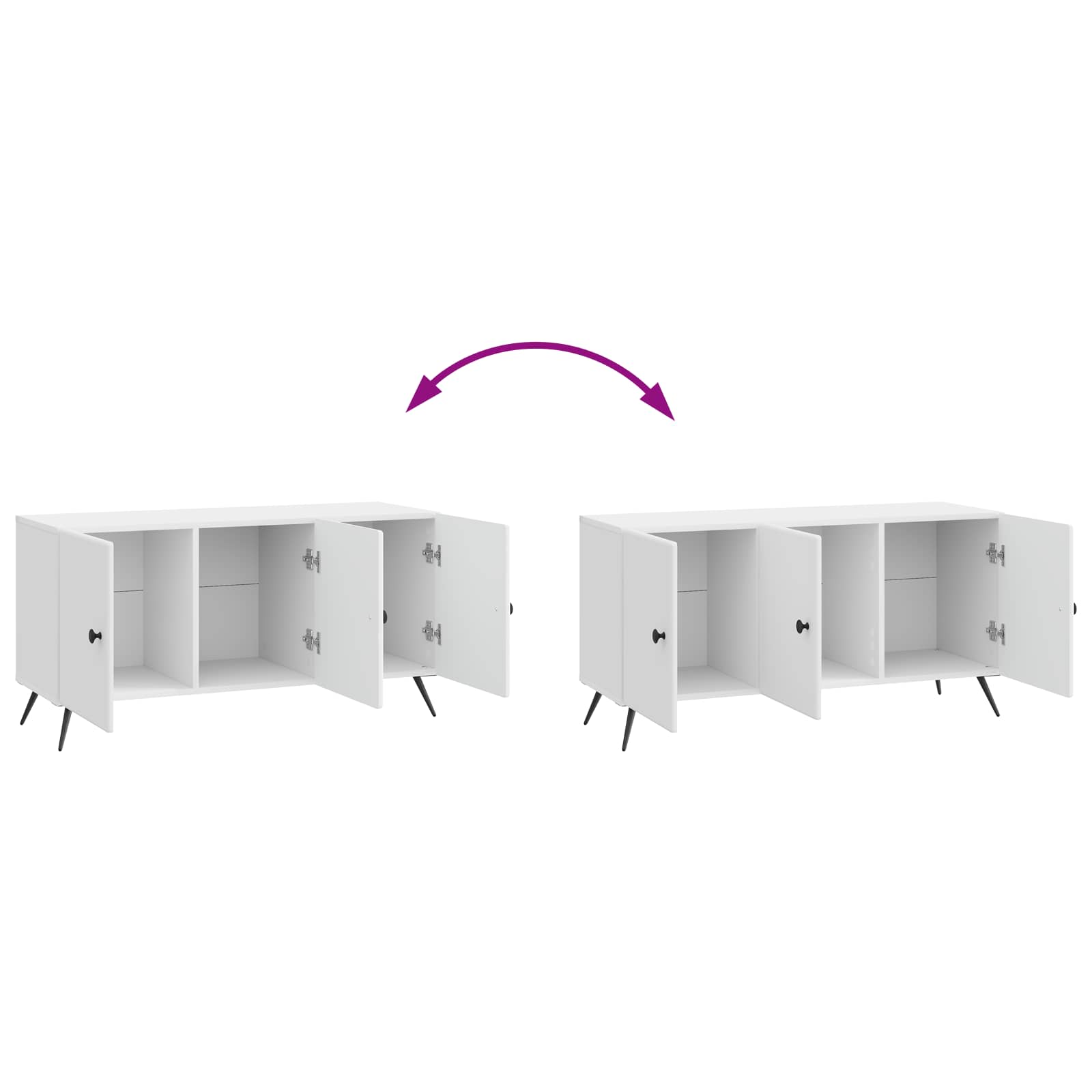 vidaXL Szafka pod telewizor Biały wysoki połysk 99 x 34,5 x 50 cm