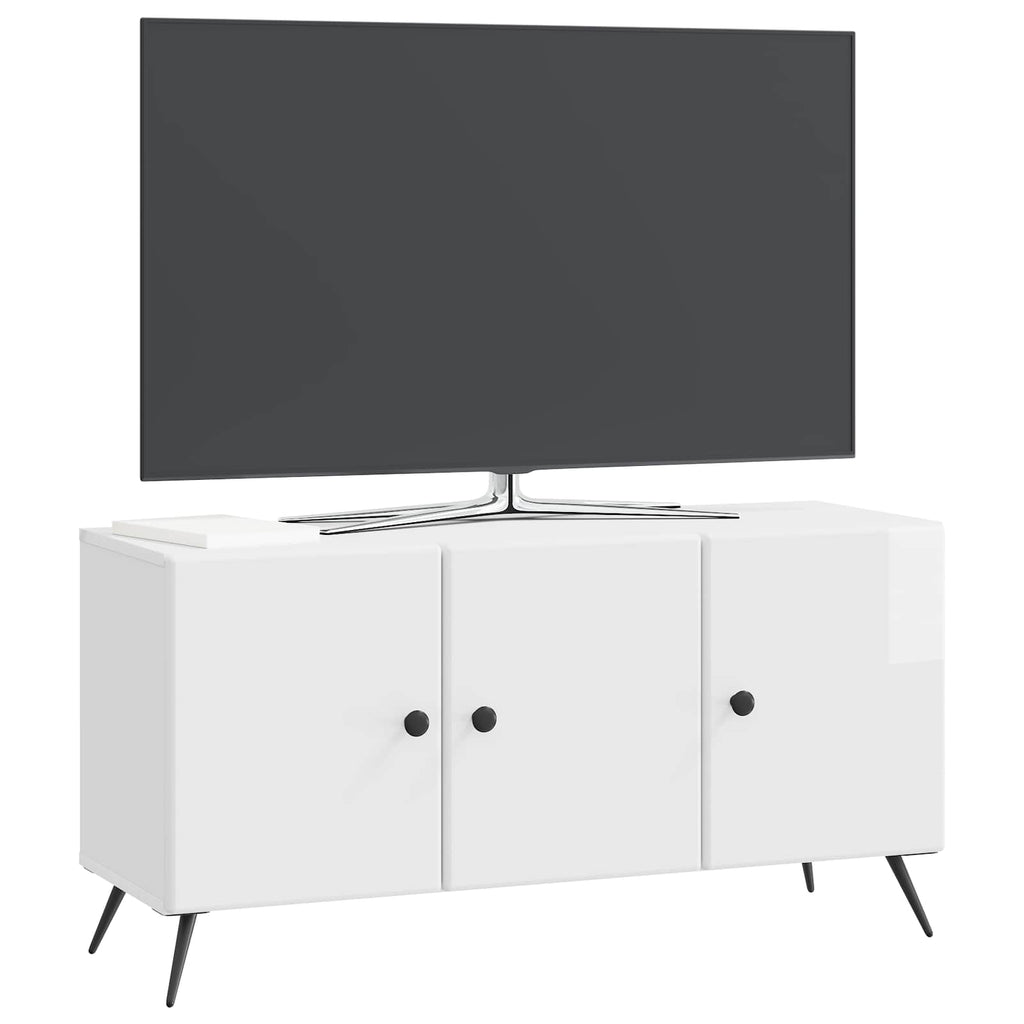 vidaXL Szafka pod telewizor Biały wysoki połysk 99 x 34,5 x 50 cm