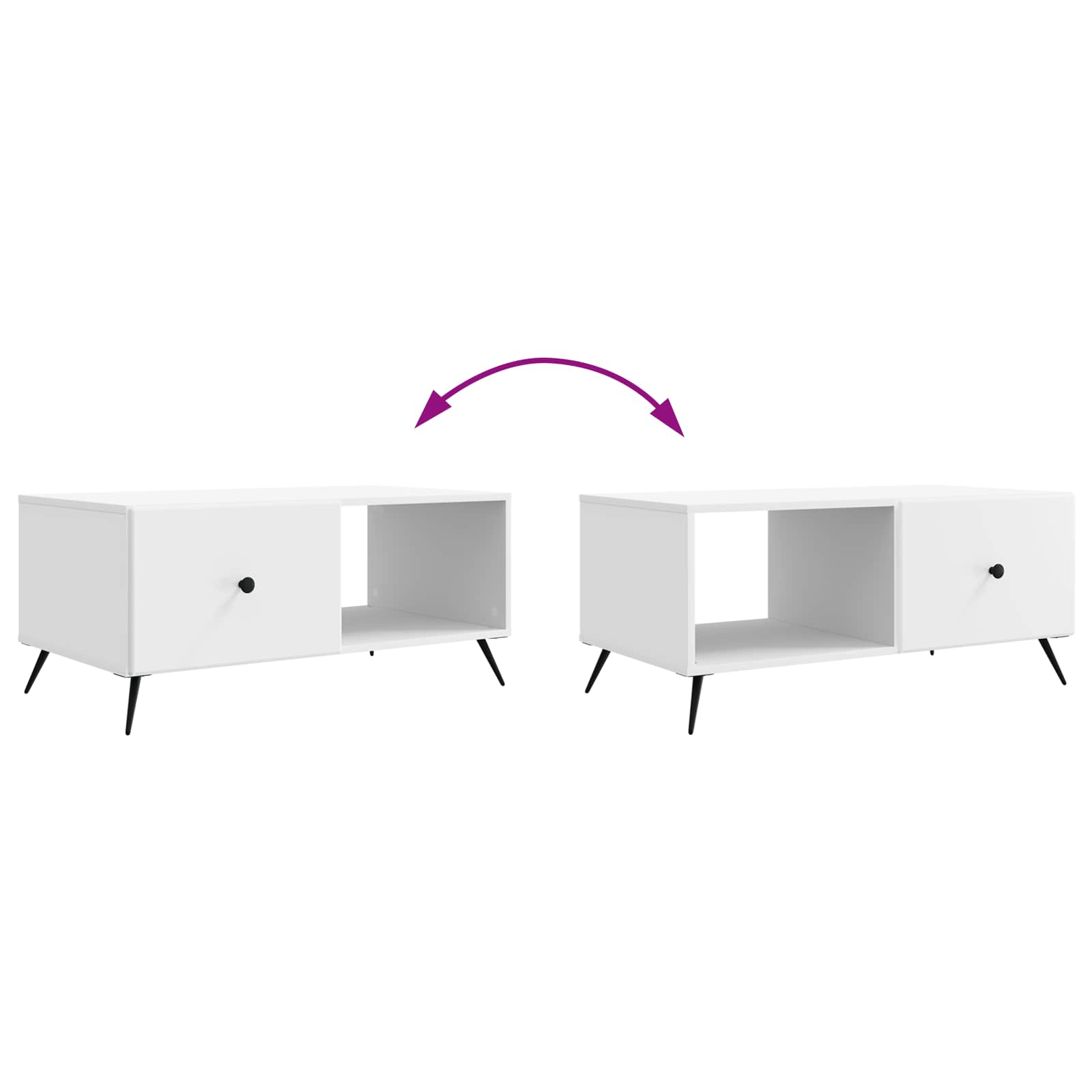 vidaXL Stolik kawowy Biały 90 x 50 x 40 cm Drewno inżynieryjne