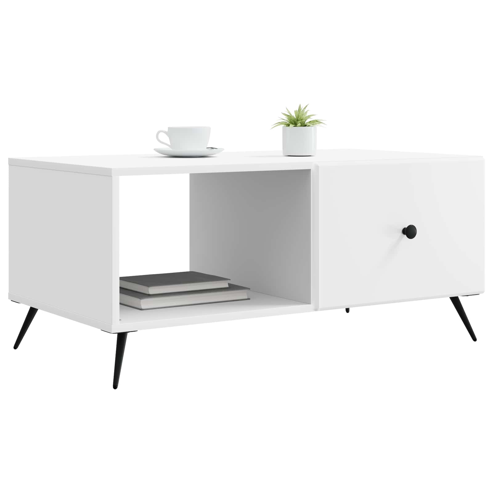 vidaXL Stolik kawowy Biały 90 x 50 x 40 cm Drewno inżynieryjne