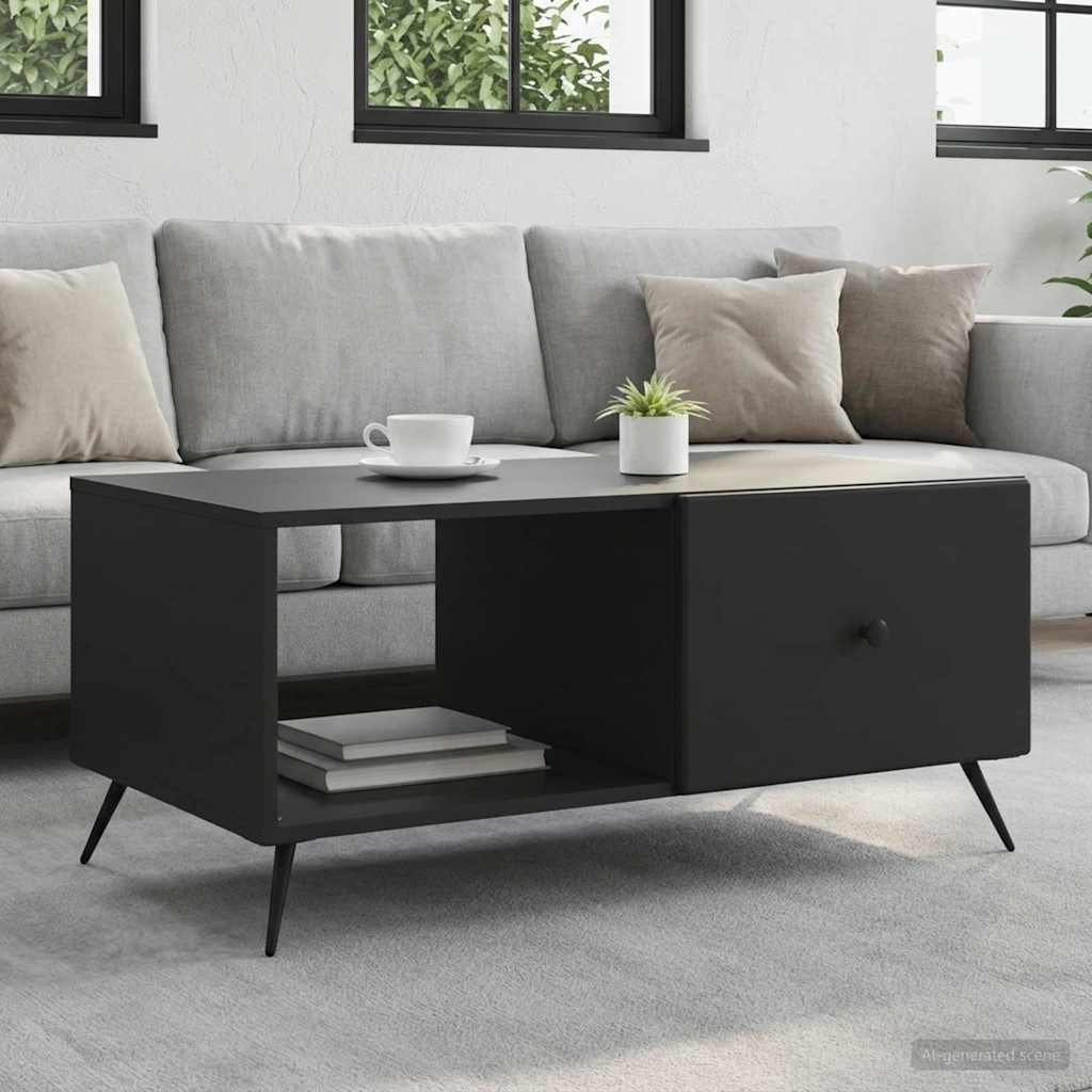 vidaXL Stolik kawowy Czarny 90 x 50 x 40 cm Drewno inżynieryjne