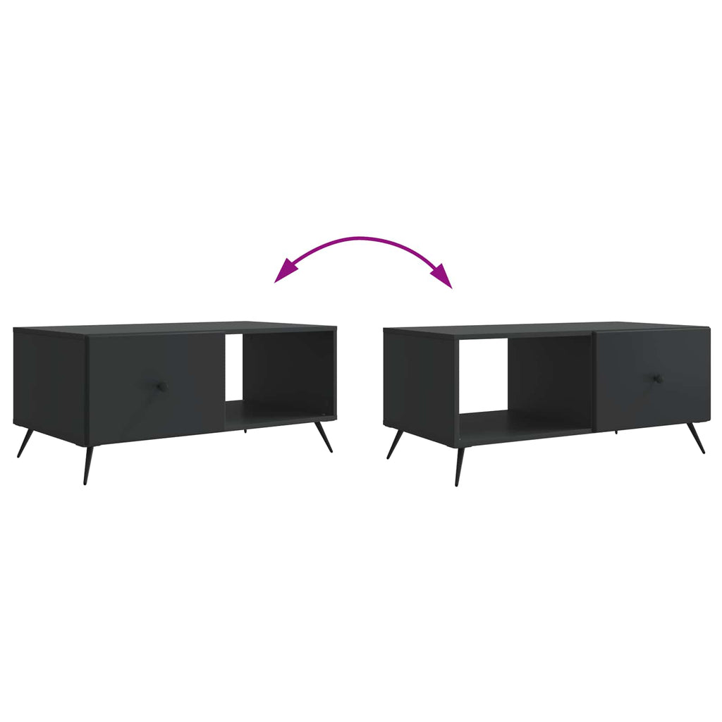 vidaXL Stolik kawowy Czarny 90 x 50 x 40 cm Drewno inżynieryjne