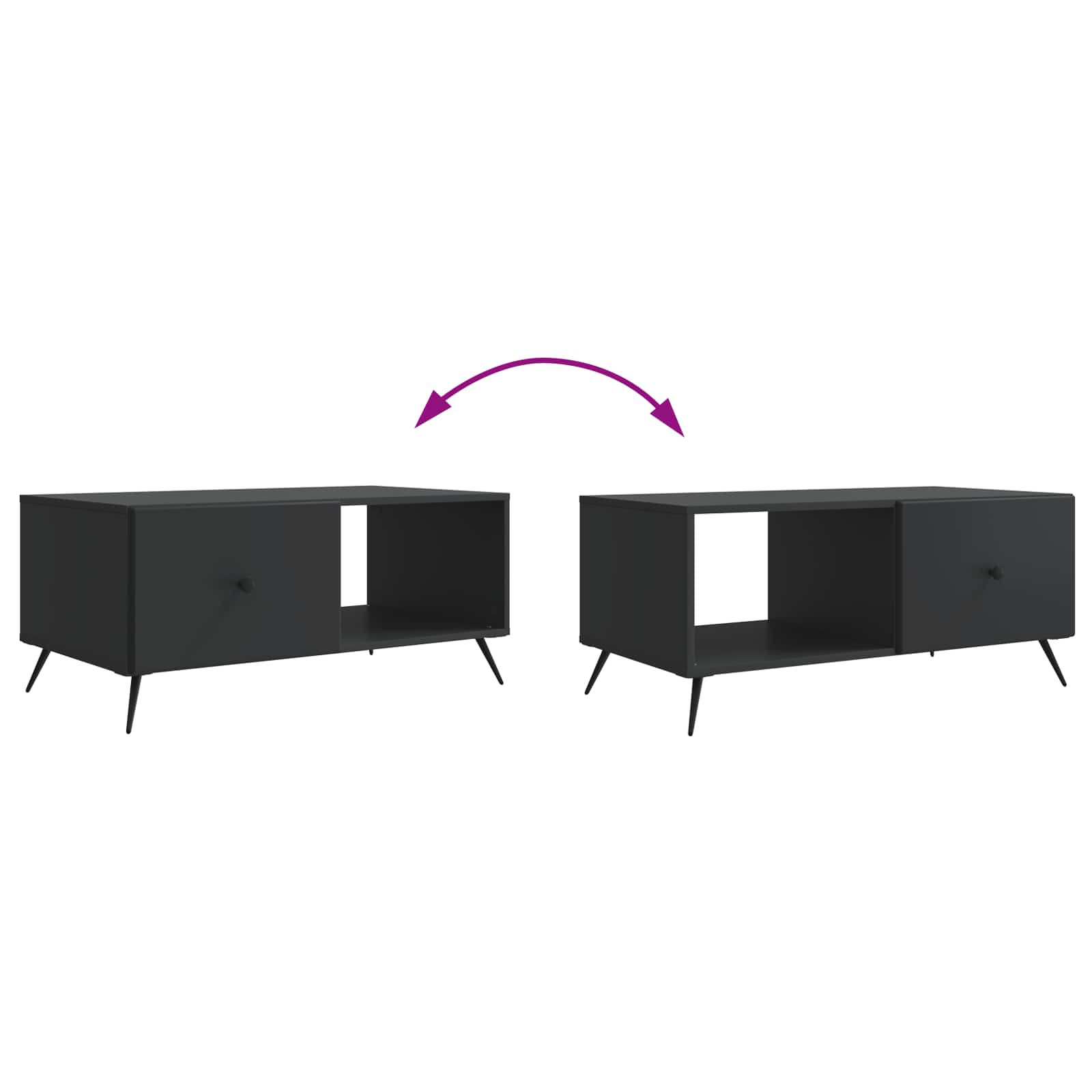 vidaXL Stolik kawowy Czarny 90 x 50 x 40 cm Drewno inżynieryjne