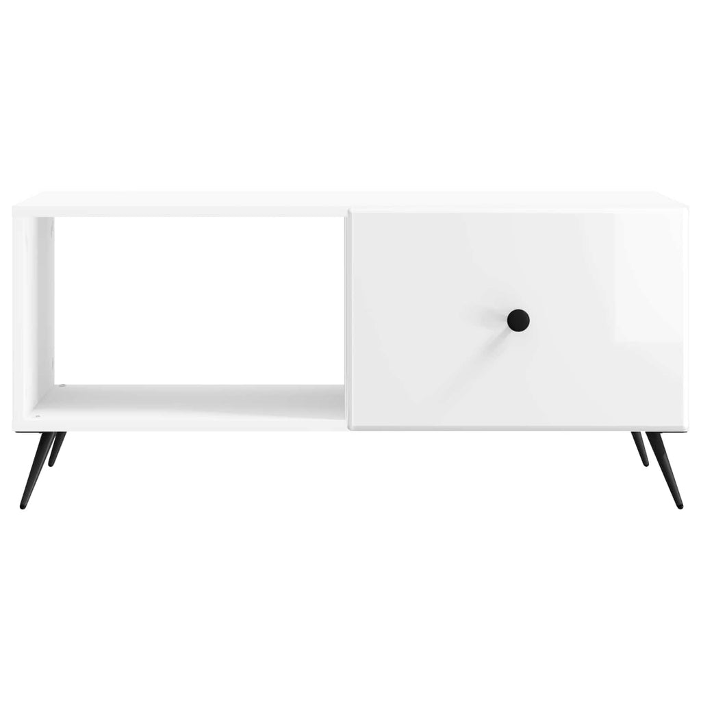 vidaXL Stolik kawowy Biały wysoki połysk 90 x 50 x 40 cm