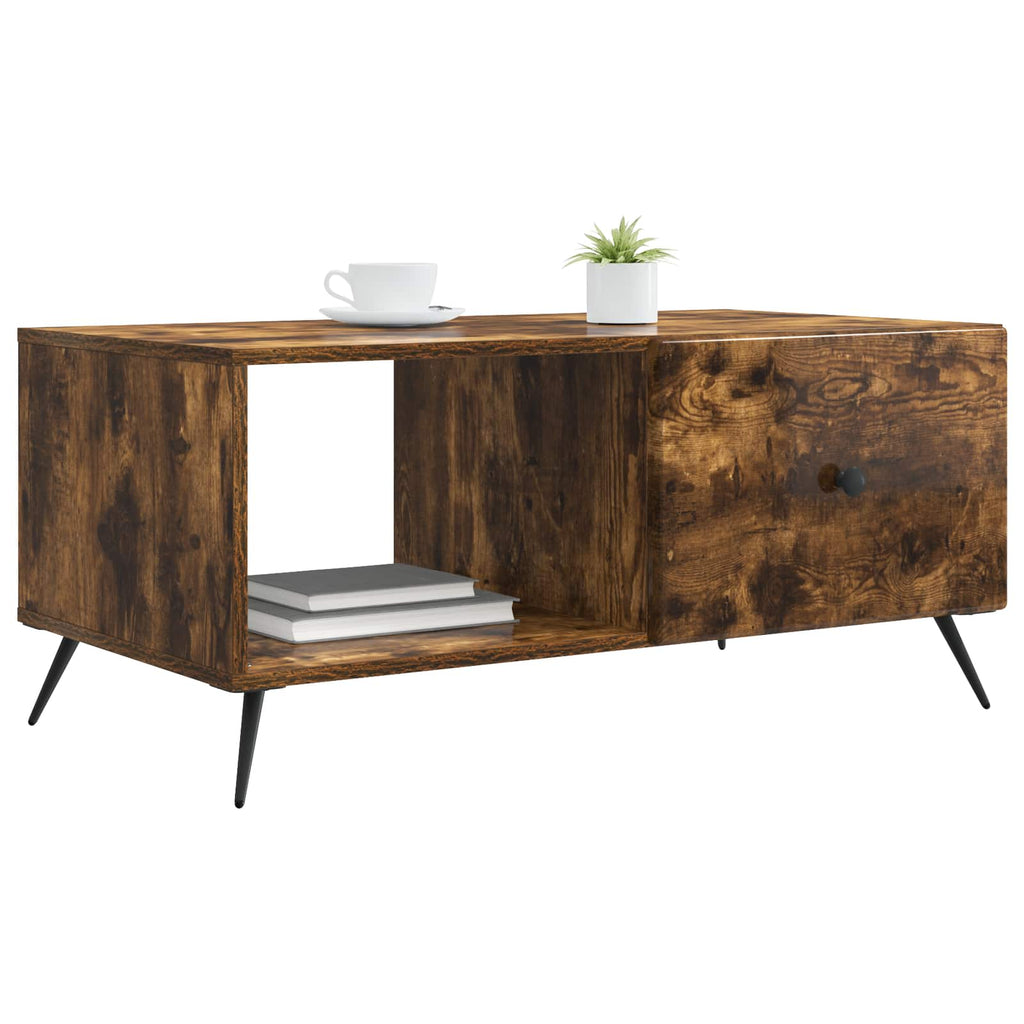 vidaXL Stolik kawowy Dąb wędzony 90 x 50 x 40 cm Drewno inżynieryjne