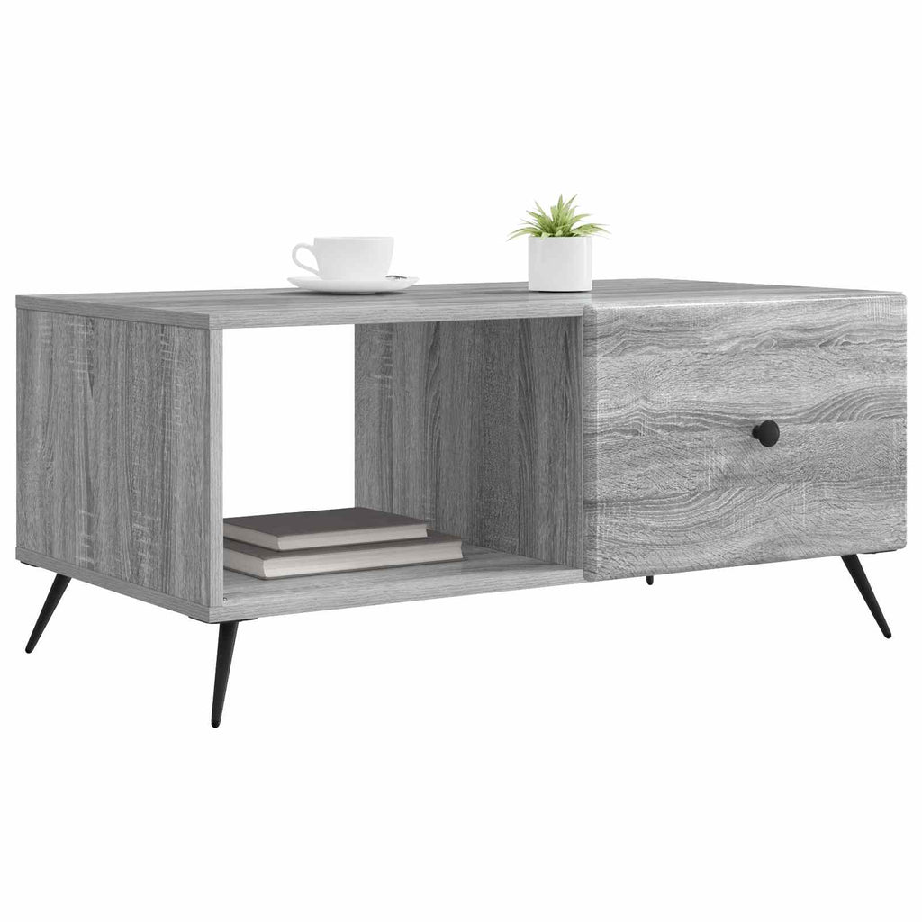 vidaXL Stolik kawowy Szary Sonoma 90 x 50 x 40 cm Drewno inżynieryjne