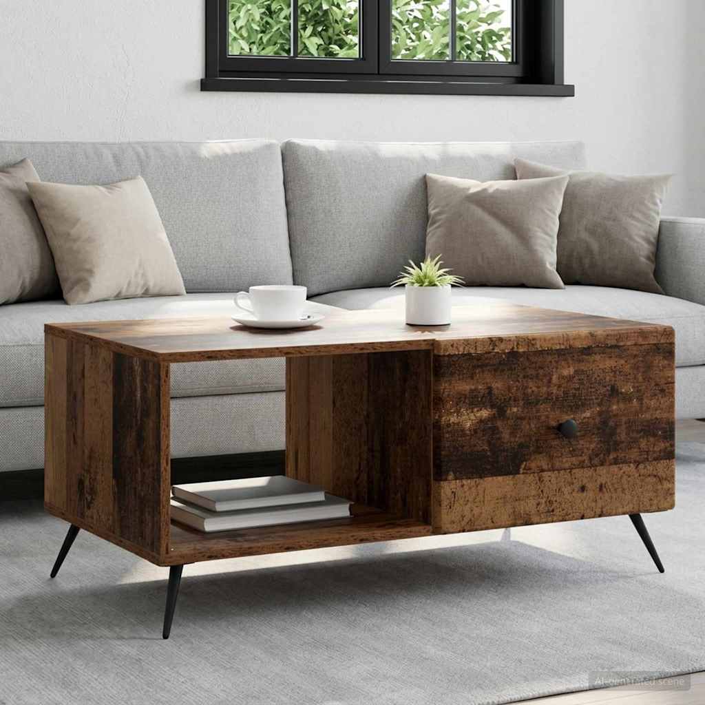 vidaXL Stolik kawowy Stare drewno 90 x 50 x 40 cm Drewno inżynieryjne