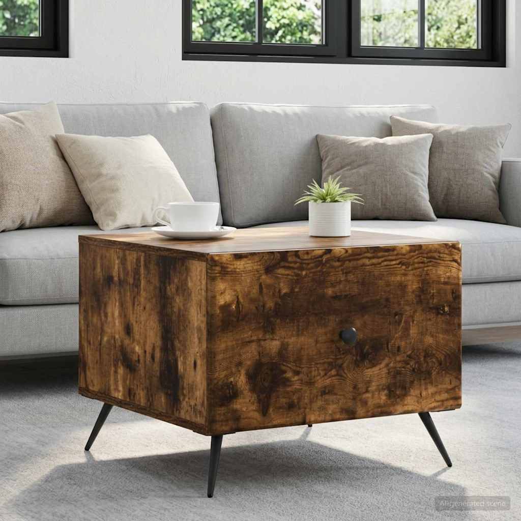 vidaXL Stolik kawowy Dąb wędzony 49 x 50 x 40 cm Drewno inżynieryjne