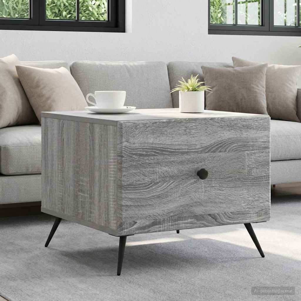 vidaXL Stolik kawowy Szary Sonoma 49 x 50 x 40 cm Drewno inżynieryjne