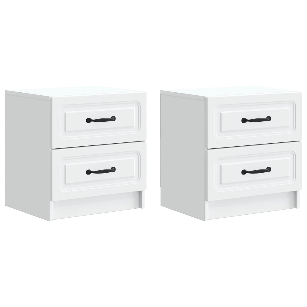 vidaXL Szafka Nocna z szufladą 2 pcs Biały 43 x 34,5 x 44,5 cm