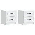 vidaXL Szafka Nocna z szufladą 2 pcs Biały 43 x 34,5 x 44,5 cm