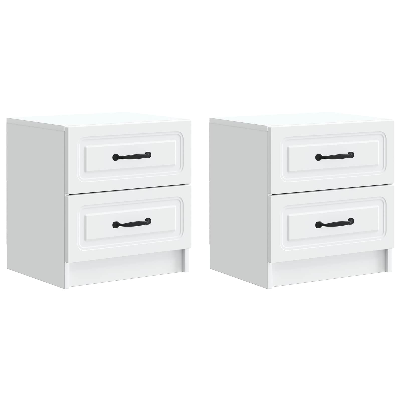 vidaXL Szafka Nocna z szufladą 2 pcs Biały 43 x 34,5 x 44,5 cm