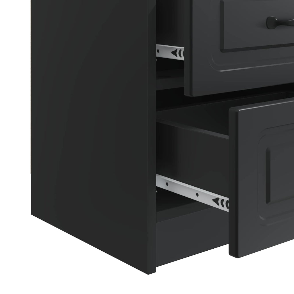 vidaXL Szafka Nocna z szufladą 2 pcs Czarny 43 x 34,5 x 44,5 cm