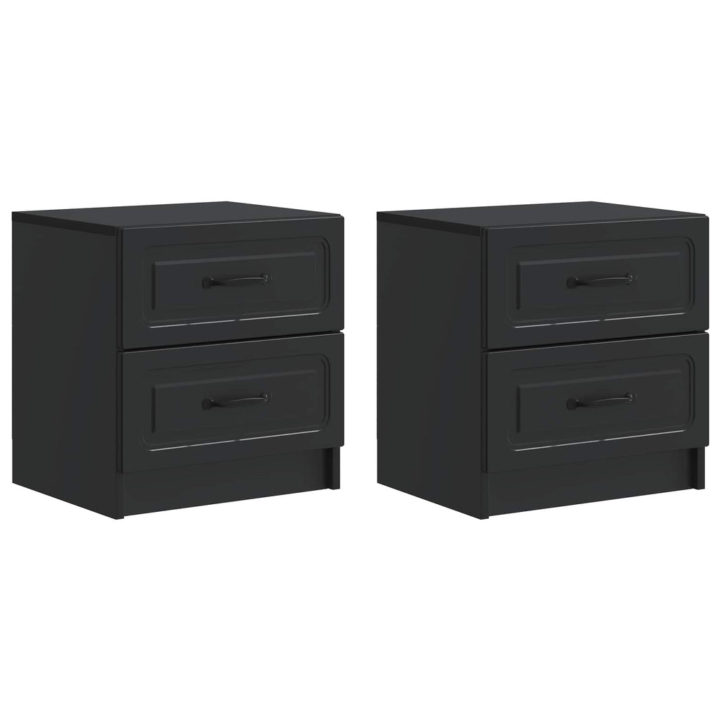 vidaXL Szafka Nocna z szufladą 2 pcs Czarny 43 x 34,5 x 44,5 cm