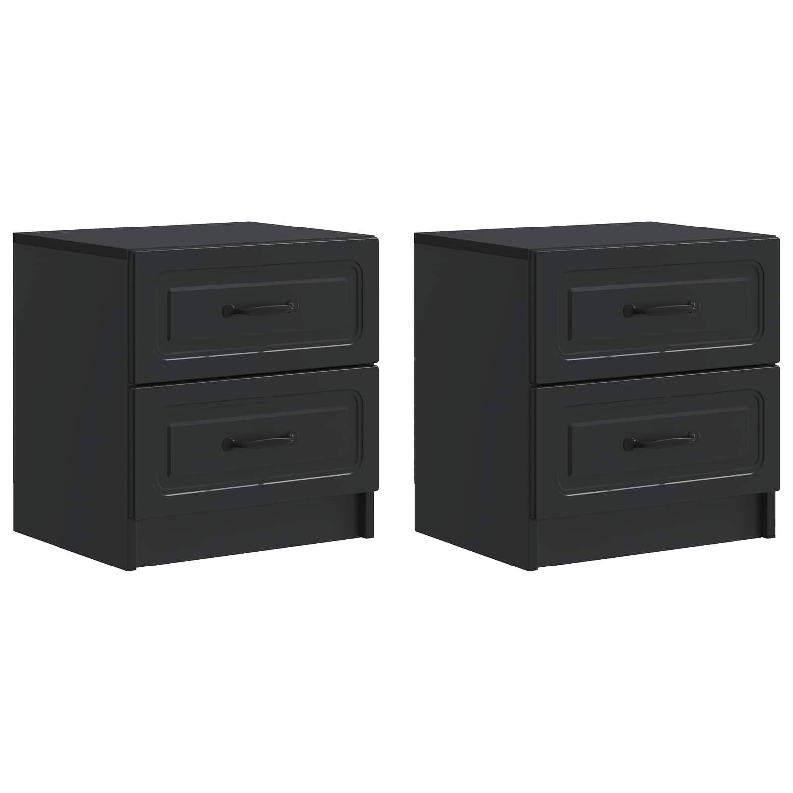 vidaXL Szafka Nocna z szufladą 2 pcs Czarny 43 x 34,5 x 44,5 cm