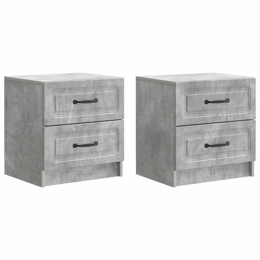 vidaXL Szafka Nocna 2 pcs Betonowy szary 43 x 34,5 x 44,5 cm