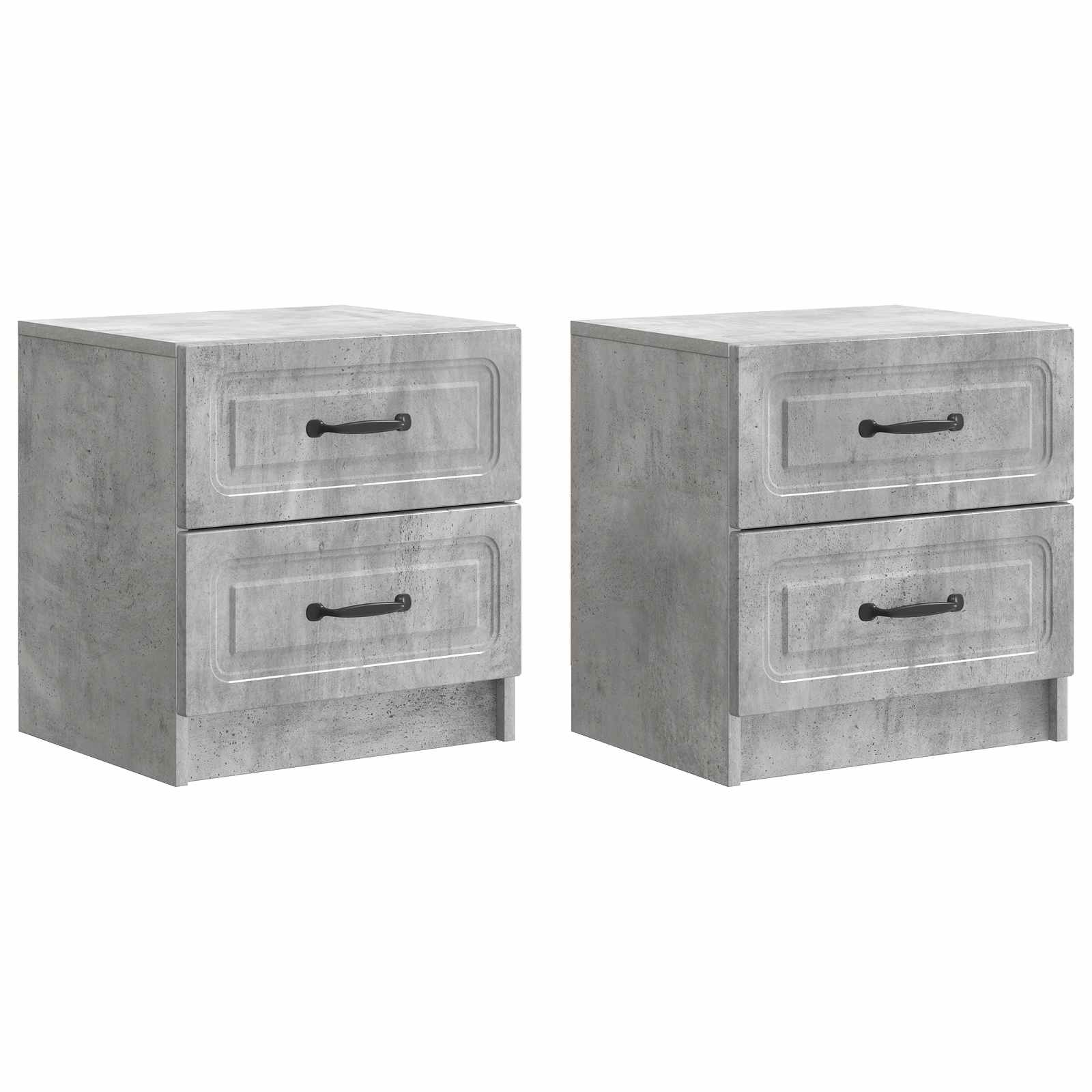 vidaXL Szafka Nocna 2 pcs Betonowy szary 43 x 34,5 x 44,5 cm