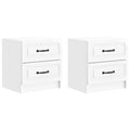 vidaXL Szafka Nocna 2 pcs Biały wysoki połysk 43 x 34,5 x 44,5 cm
