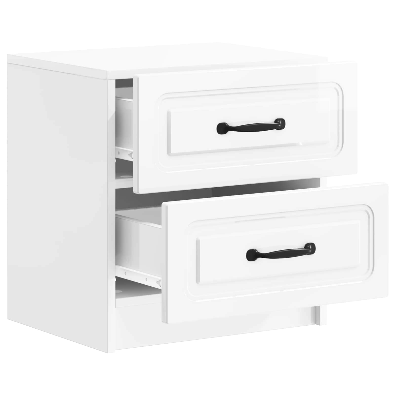 vidaXL Szafka Nocna 2 pcs Biały wysoki połysk 43 x 34,5 x 44,5 cm