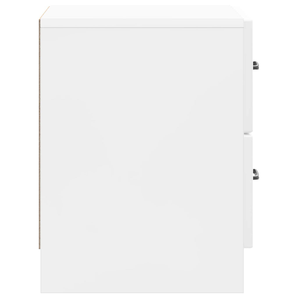 vidaXL Szafka Nocna 2 pcs Biały wysoki połysk 43 x 34,5 x 44,5 cm