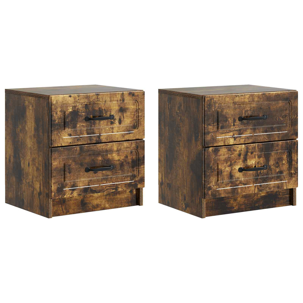 vidaXL Szafka Nocna z szufladą 2 pcs Dąb wędzony 43 x 34,5 x 44,5 cm