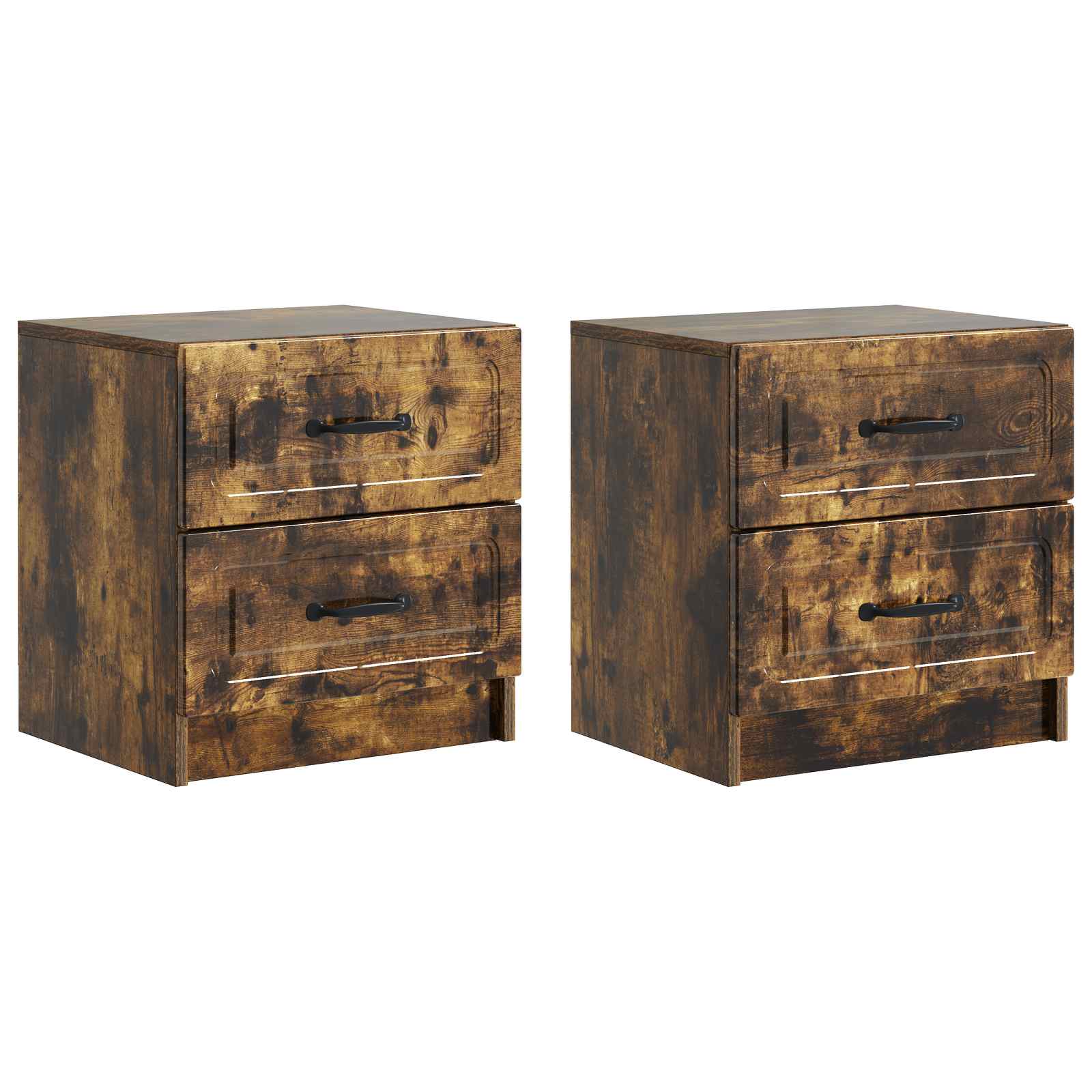 vidaXL Szafka Nocna z szufladą 2 pcs Dąb wędzony 43 x 34,5 x 44,5 cm