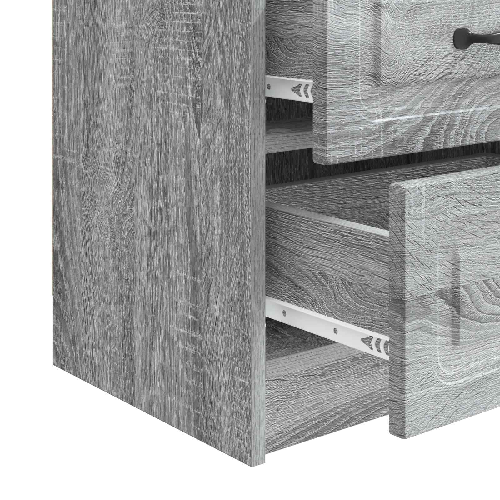 vidaXL Szafka Nocna z szufladą 2 pcs Szary Sonoma 43 x 34,5 x 44,5 cm