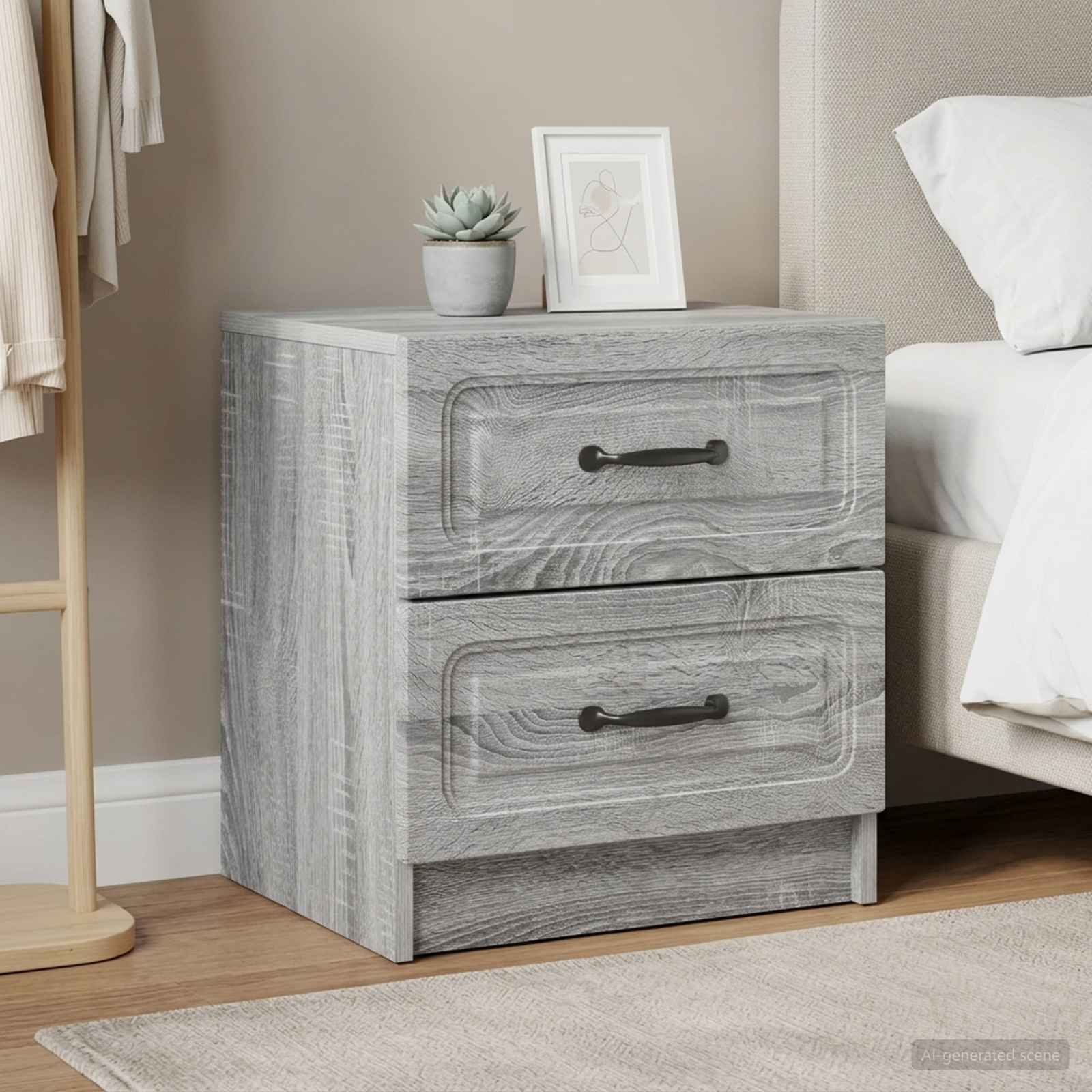 vidaXL Szafka Nocna 2 szt. Szary Sonoma 43 x 34,5 x 44,5 cm