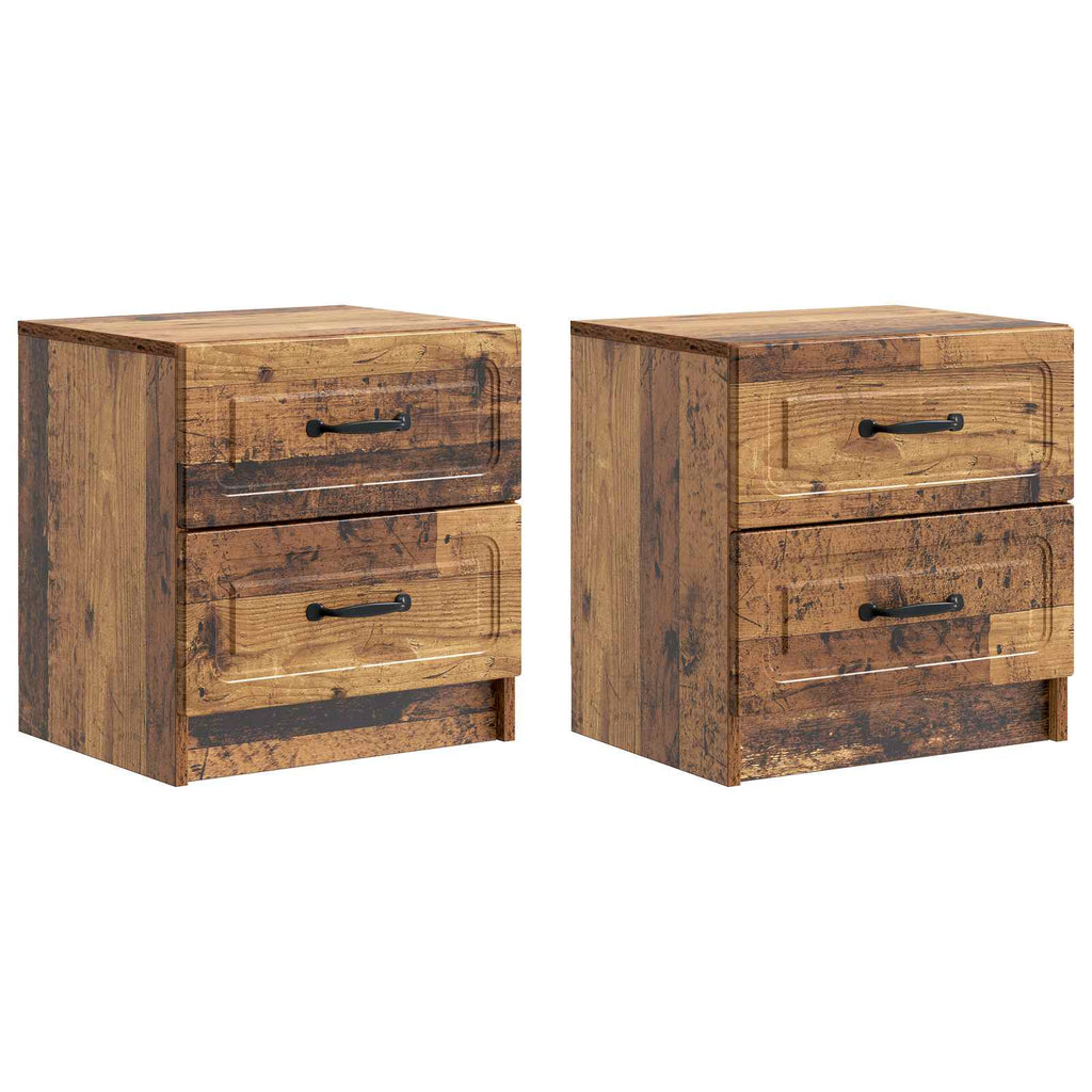vidaXL Szafka Nocna z szufladą 2 pcs Stare drewno 43 x 34,5 x 44,5 cm