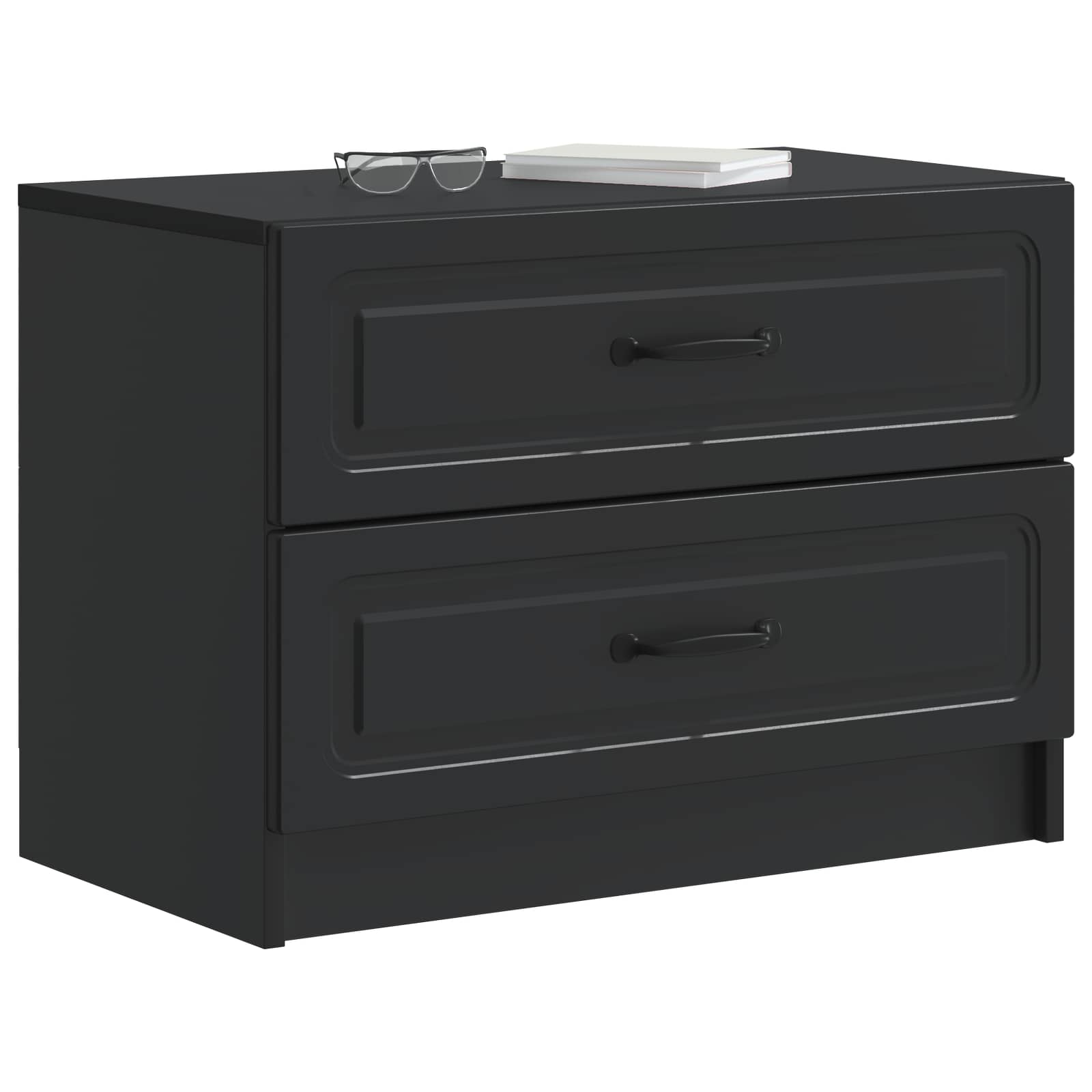vidaXL Szafka Nocna Czarny 62 x 34,5 x 44,5 cm Drewno inżynieryjne