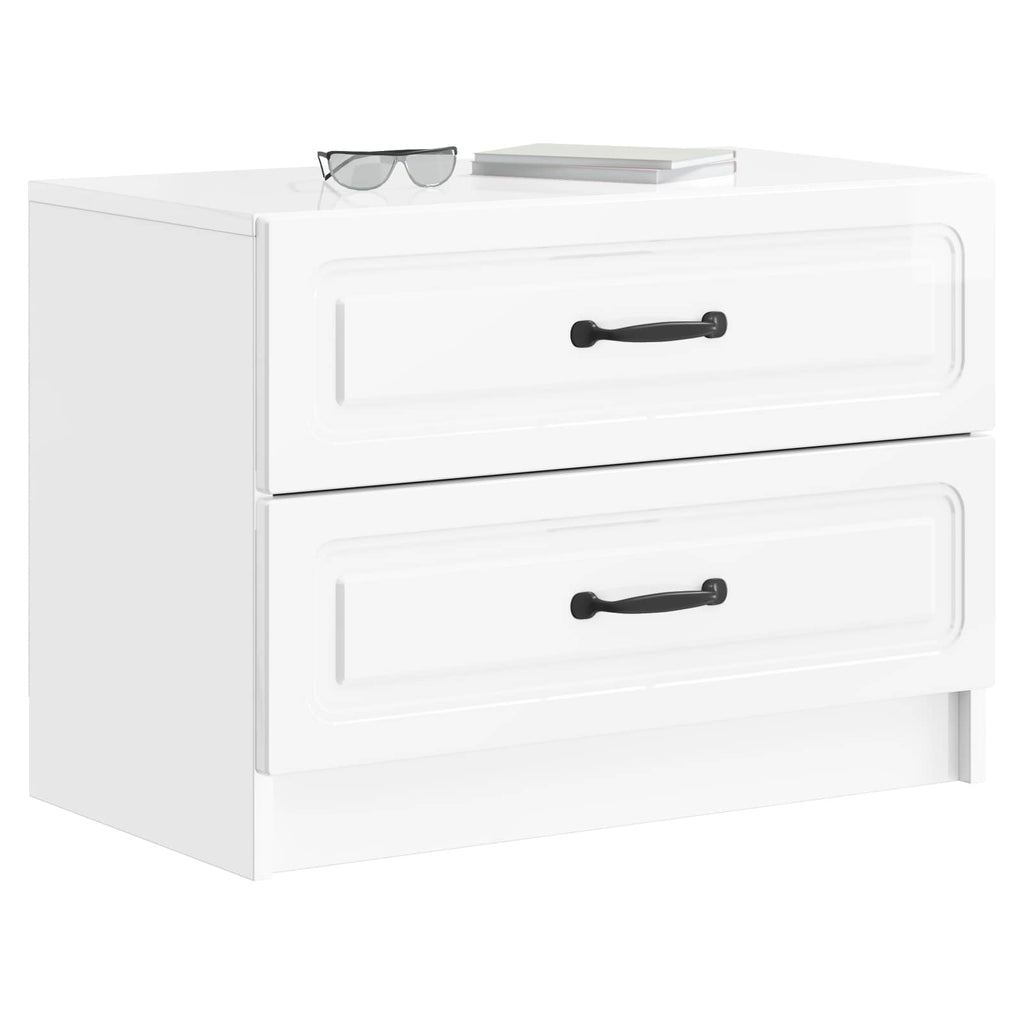 vidaXL Szafka Nocna z szufladą Biały wysoki połysk 62 x 34,5 x 44,5 cm