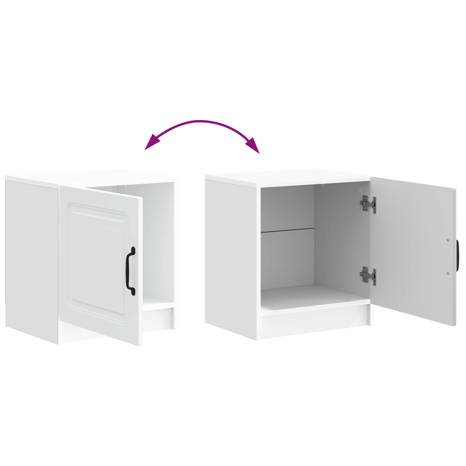 vidaXL Szafka Nocna 2 pcs Biały 43 x 34,5 x 47 cm Drewno inżynieryjne