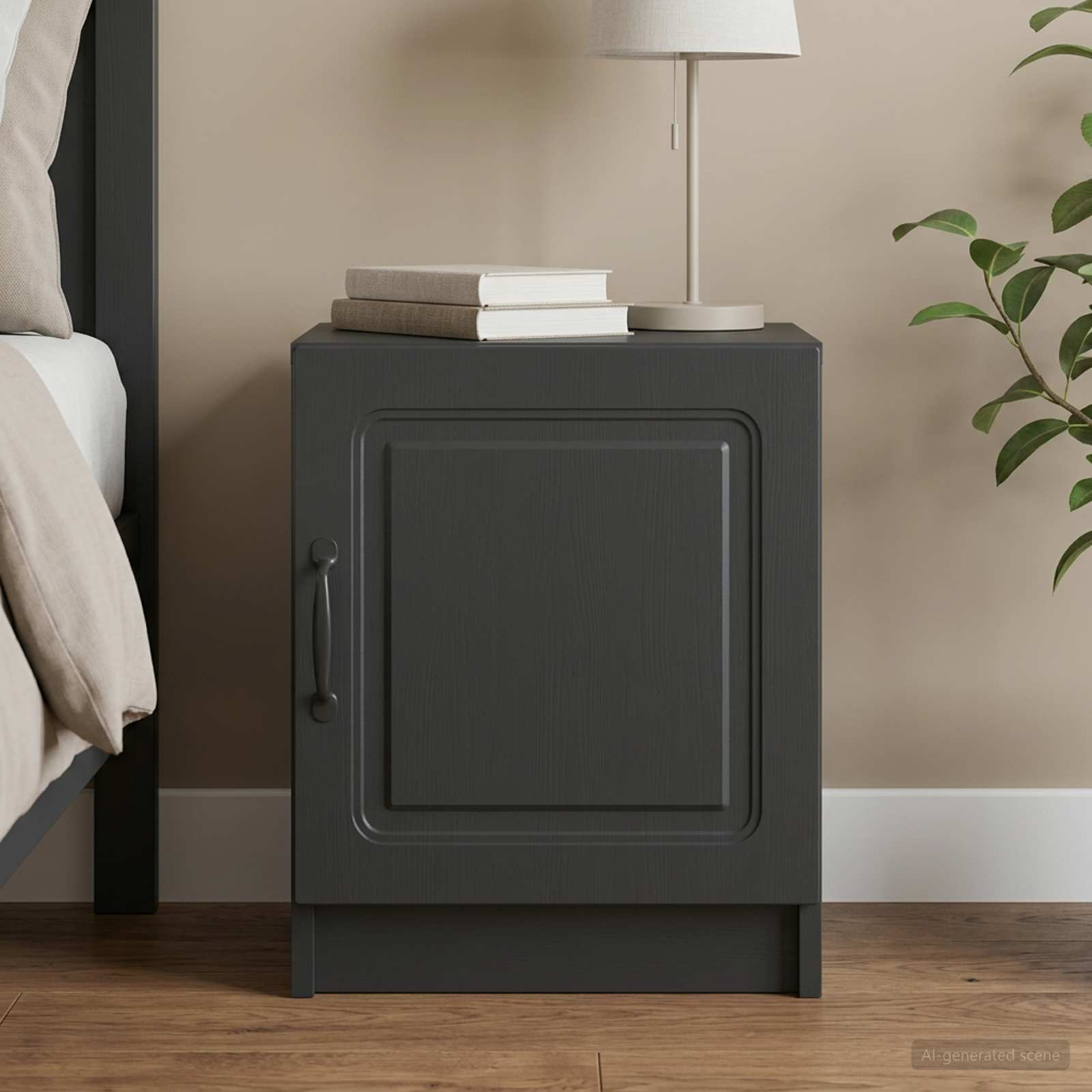 vidaXL Szafka Nocna Czarny 43 x 34,5 x 47 cm Drewno inżynieryjne
