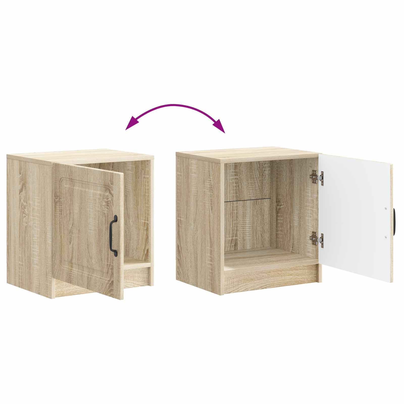 vidaXL Szafka Nocna 2 pcs dąb Sonoma 43 x 34,5 x 47 cm