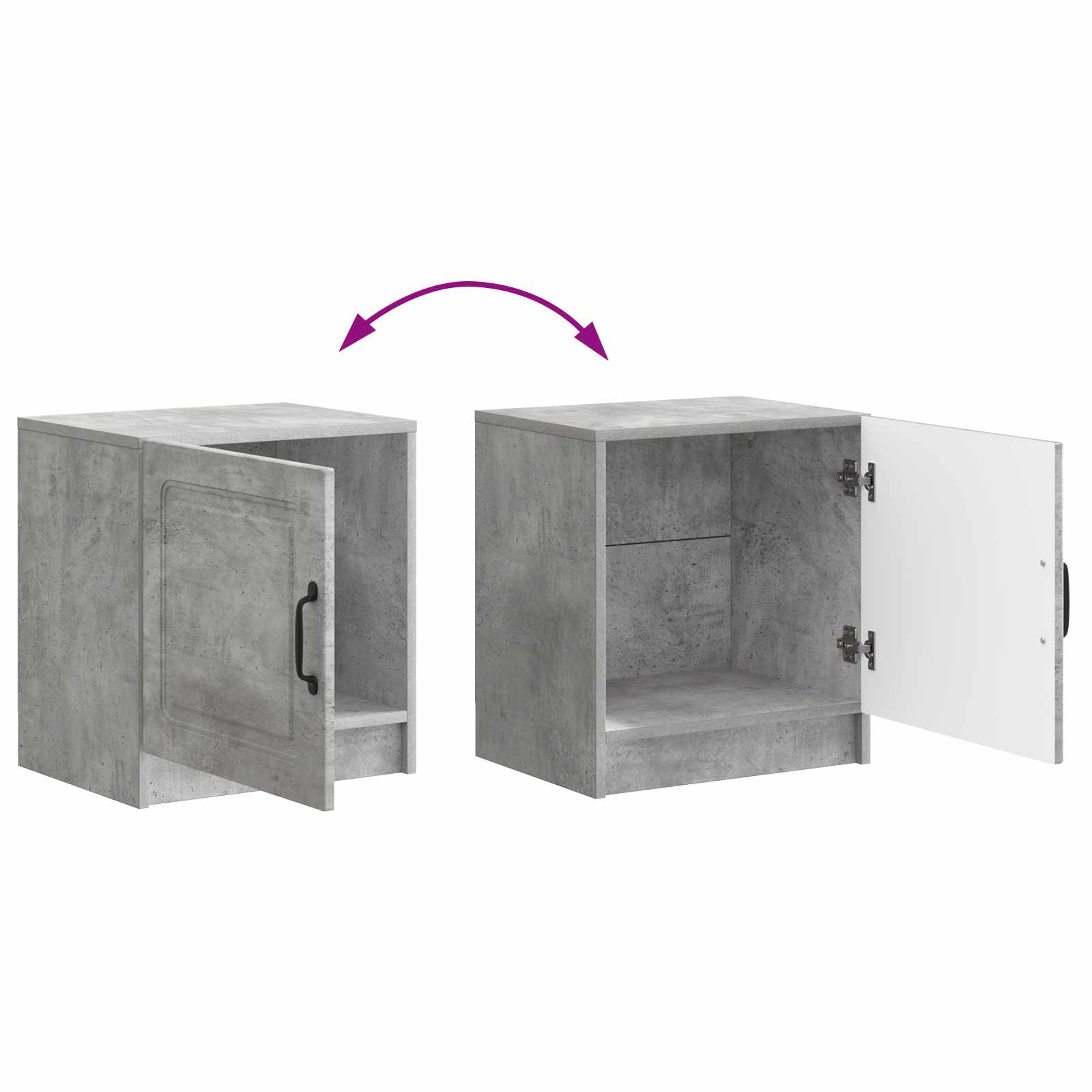 vidaXL Szafka Nocna 2 pcs Betonowy szary 43 x 34,5 x 47 cm