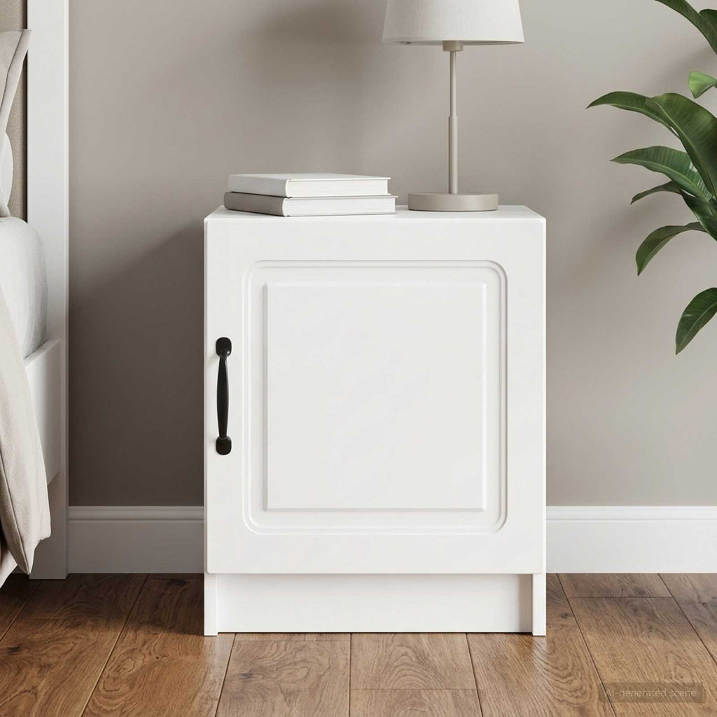 vidaXL Szafka Nocna Biały wysoki połysk 43 x 34,5 x 47 cm