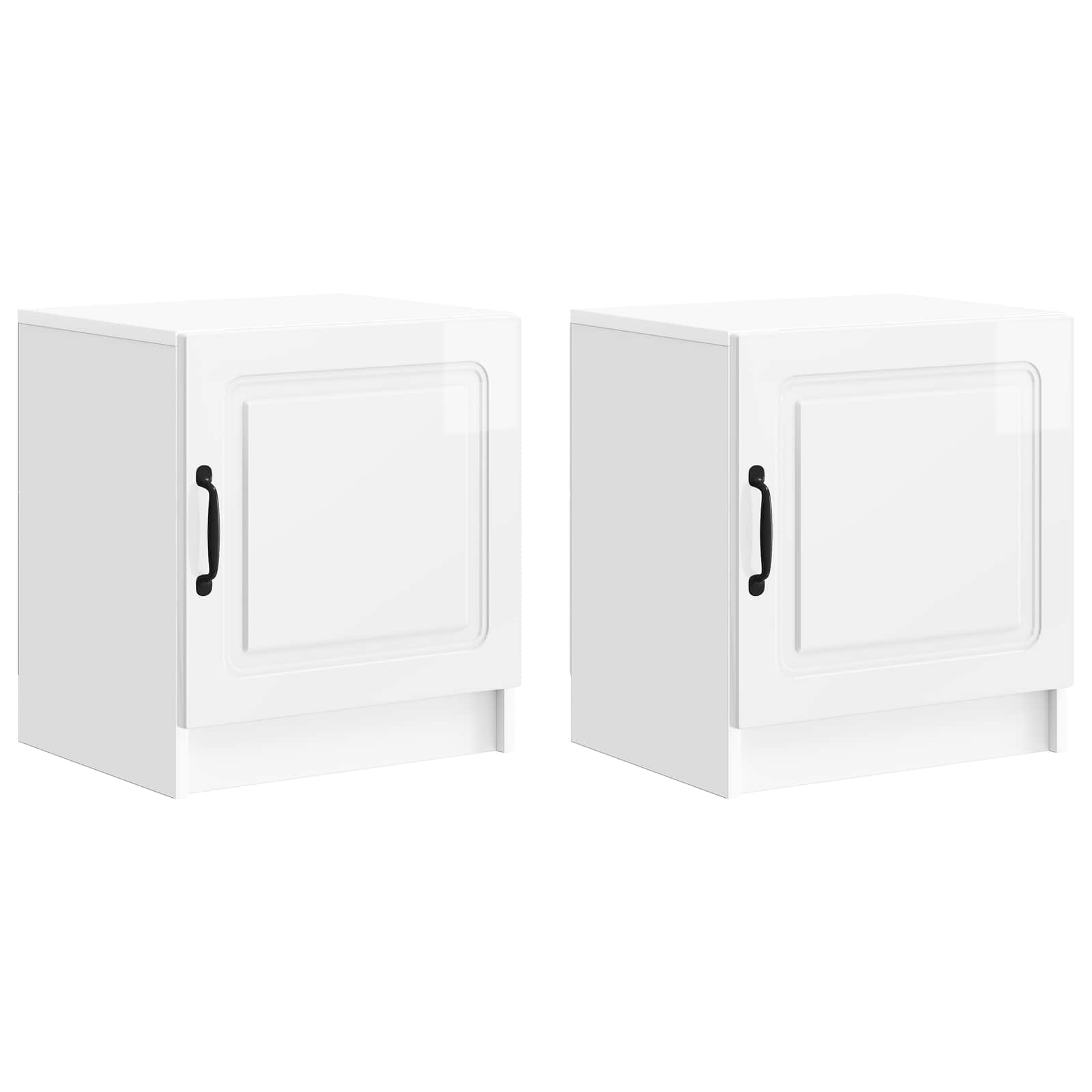 vidaXL Szafka Nocna 2 pcs Biały wysoki połysk 43 x 34,5 x 47 cm