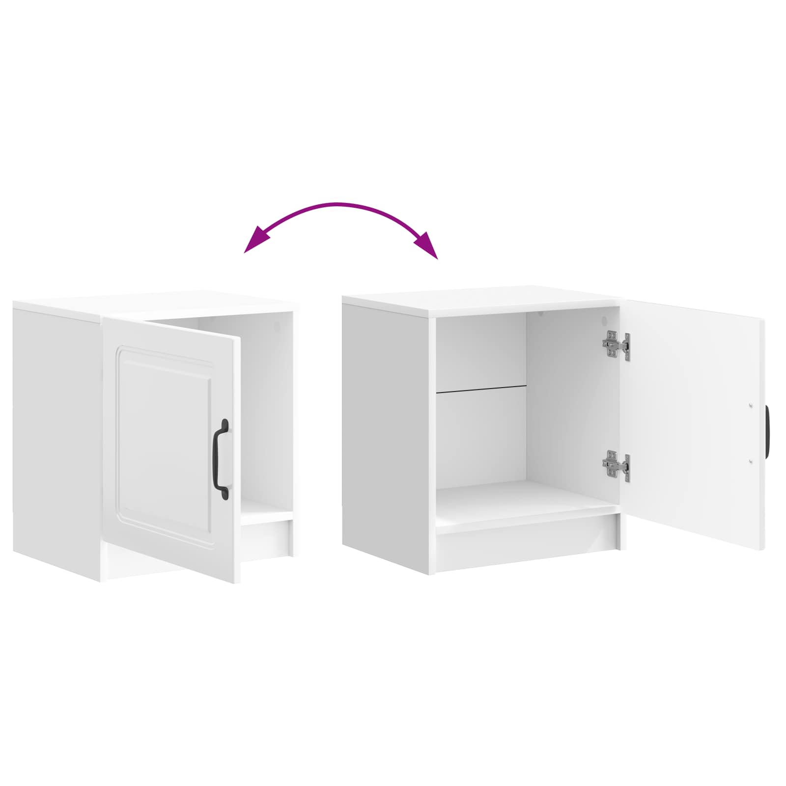 vidaXL Szafka Nocna 2 pcs Biały wysoki połysk 43 x 34,5 x 47 cm