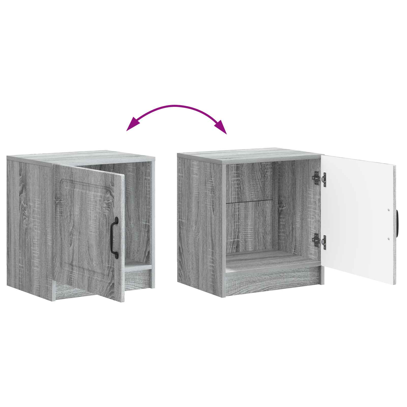vidaXL Szafka Nocna 2 pcs Szary Sonoma 43 x 34,5 x 47 cm