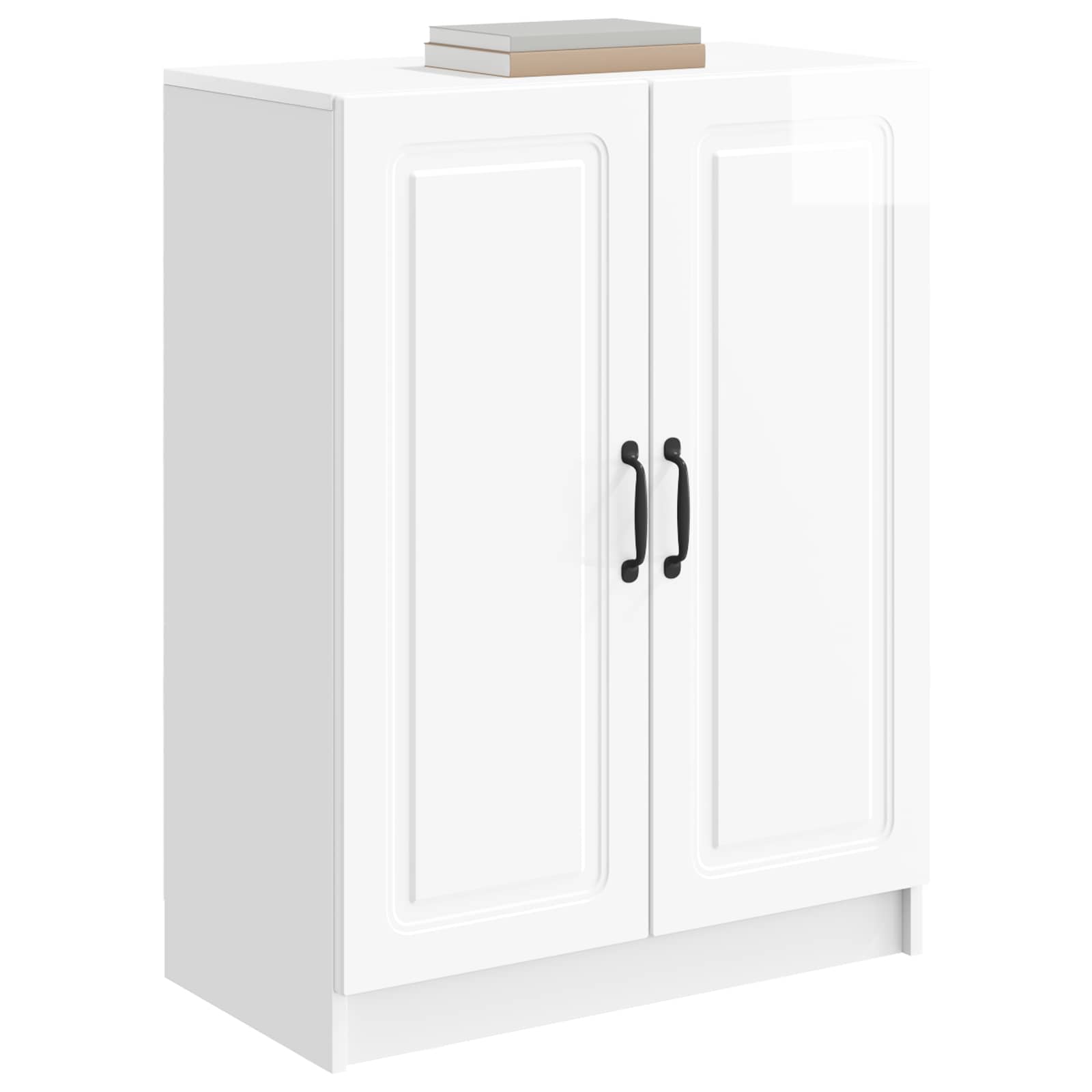 vidaXL Bufet Biały wysoki połysk 66 x 34,5 x 87 cm Drewno inżynieryjne