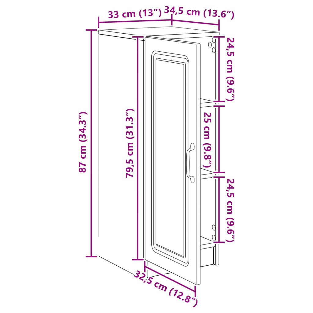 vidaXL Bufet Betonowy szary 33 x 34,5 x 87 cm Drewno inżynieryjne